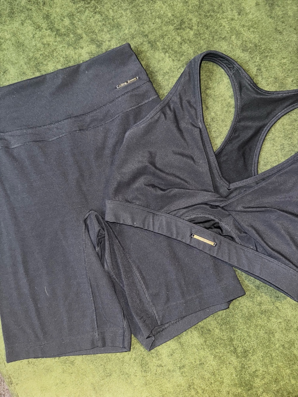 Gymshark x Whitney Simmons Black Mesh Sports Bra and Shorts Set